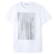 Sunno by Bene Cape printed stripes white T-shirt