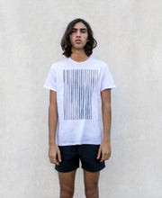 Sunno screen print stripes white T-shirt