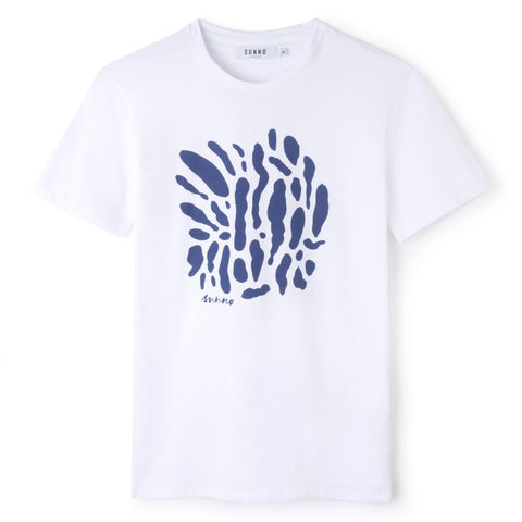 Sunno by Bene Cape printed white T-shirt