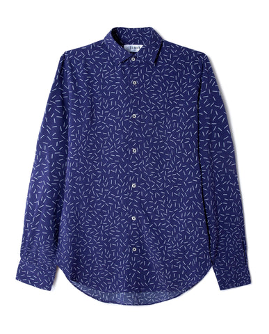 Men's printed navy blue shirt | Sunno by Bene Cape – SUNNO BY BENE CAPE