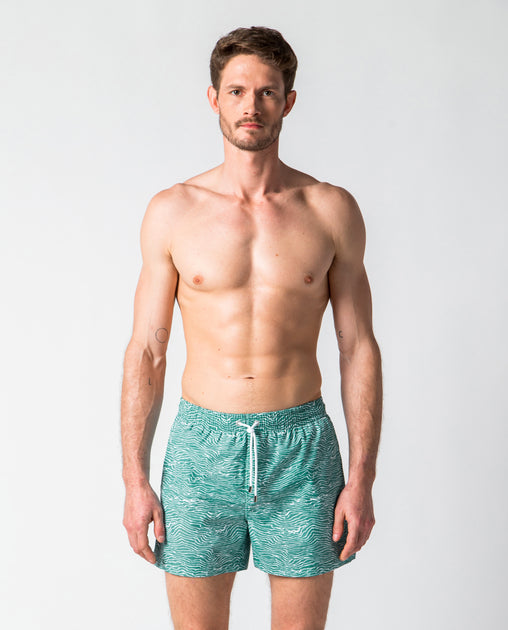 Layer printed Sea Green & White Swim Short | Sunno by Bene Cape – SUNNO ...